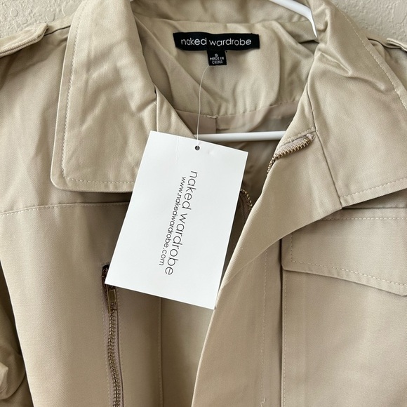 Naked Wardrobe Trench Coat in Khaki - Picture 4 of 4